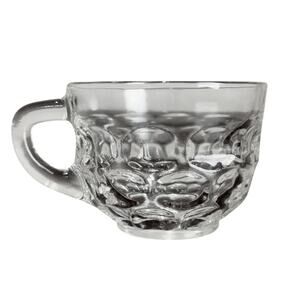 Vintage 50’s Federal Handled Coffee Cup Punch Bowl Glasses w/ Thumbprint Pattern